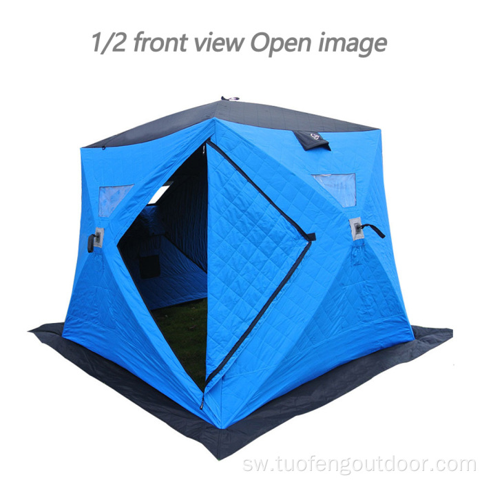 Mafuta ya ndani ya kitovu cha pop-up malazi ya uvuvi ya barafu